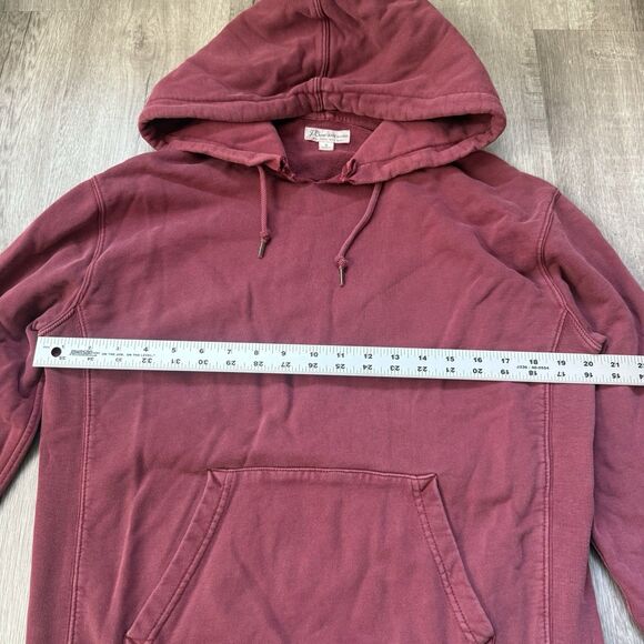 J.Crew Knit Goods Men's Heavyweight Sweatshirt Hoodie Red Size Small - Picture 5 of 8